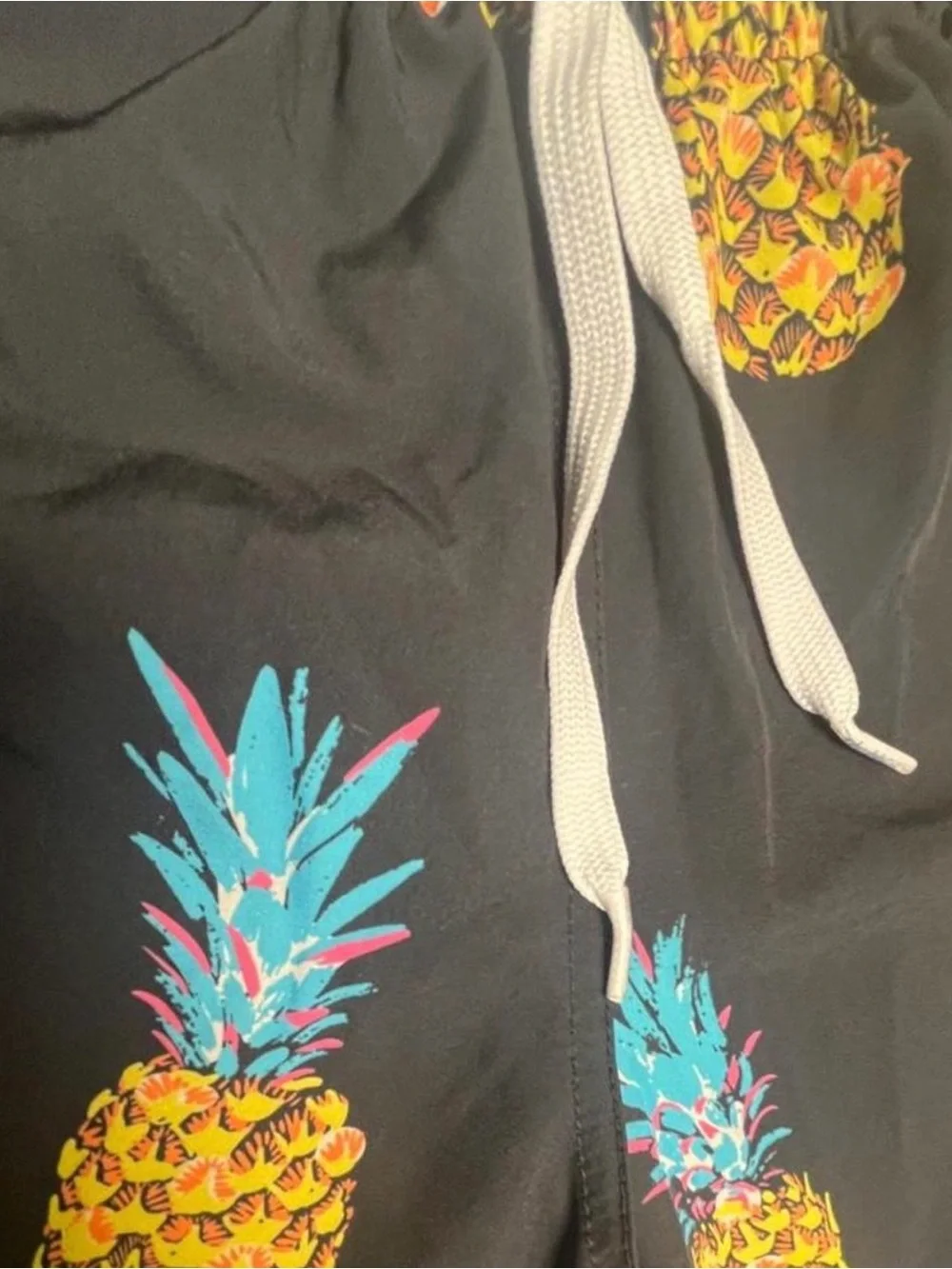 chubbies Black Swim Shorts with Pineapple Accent